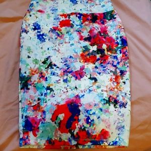 Above the knee watercolor skirt